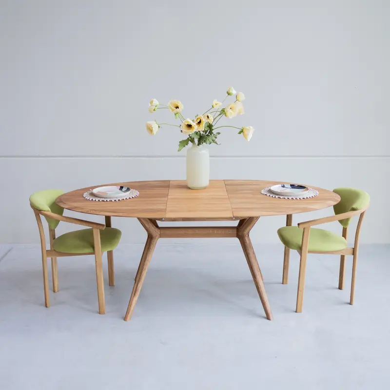 Table à manger extensible en bois massif de chêne Carmen - NordicStory