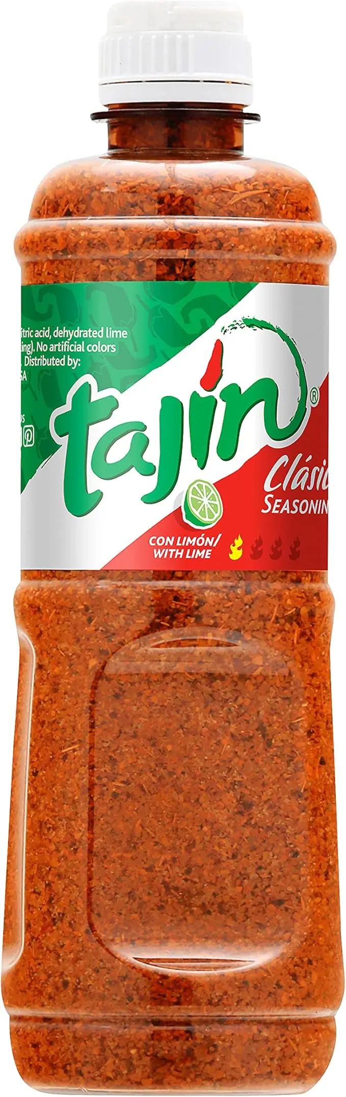 Tajín Clásico Condimento para Frutas y Snacks, formato familiar de 397g (14oz). Sazonador mexicano en polvo con chile, sal y lima para dar un toque picante y cítrico a todo.