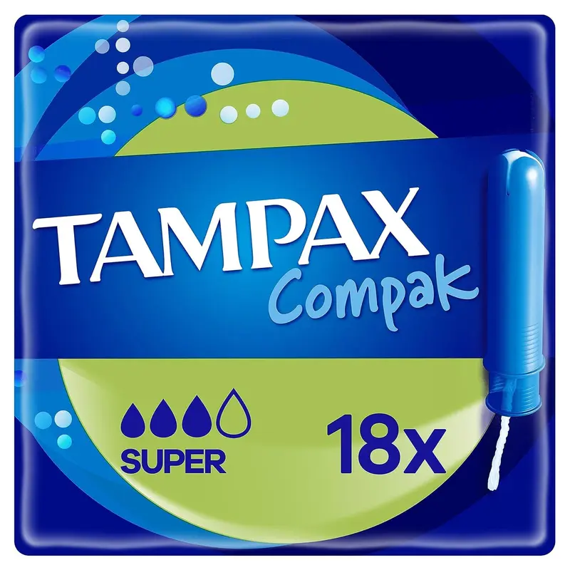 Tampax Compak Super Tampones con Aplicador Compacto (18 uds)