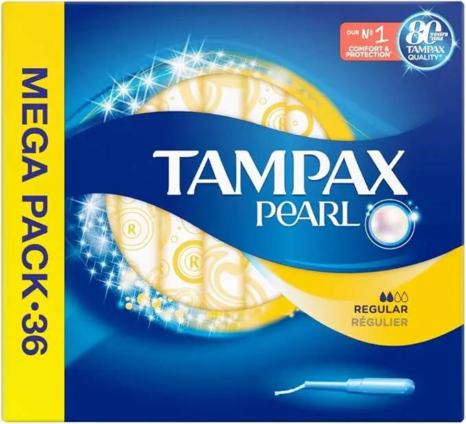 Tampax Pearl Regular Tampones con Aplicador (Formato Ahorro 36 uds)
