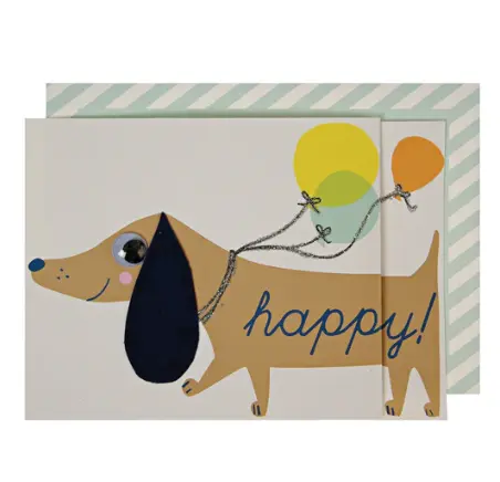 Tarjeta de cumpleaños de perro salchicha