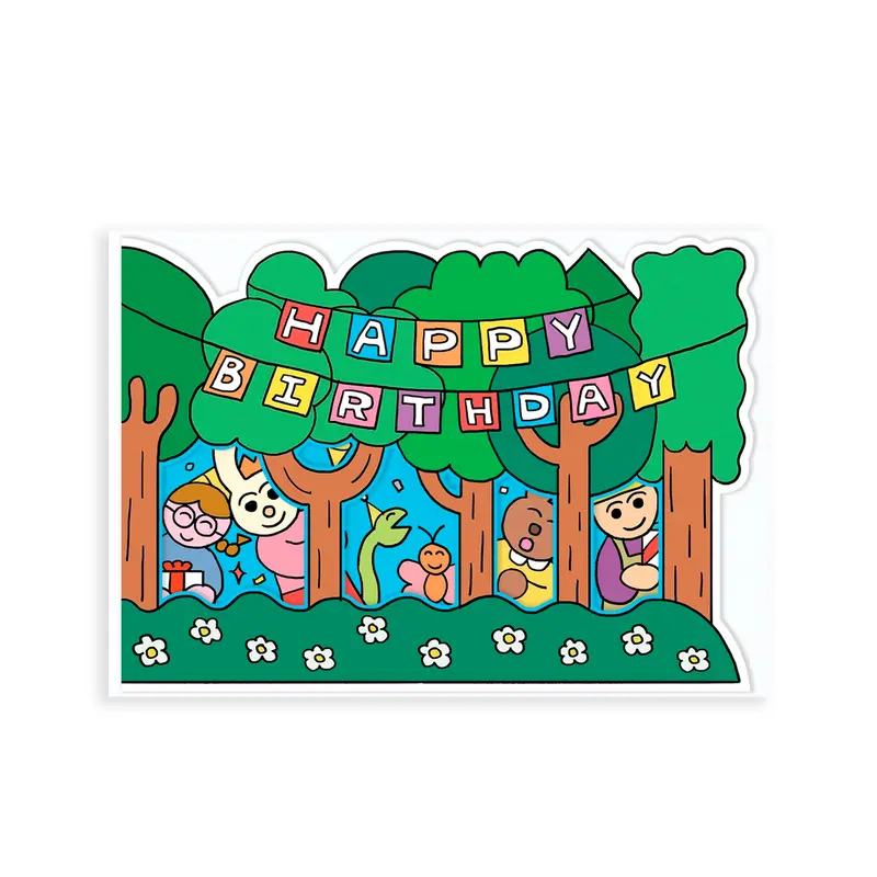 Tarjeta Happy Birthday Forest Surprise