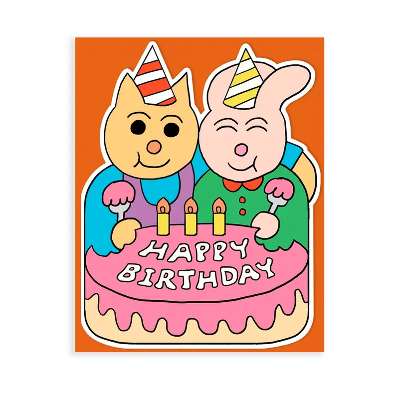 Tarjeta Happy Birthday Friends and Cake
