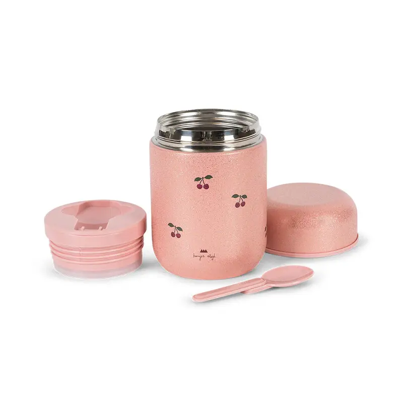 Tarro Térmico Infantil Glitter Cerezas