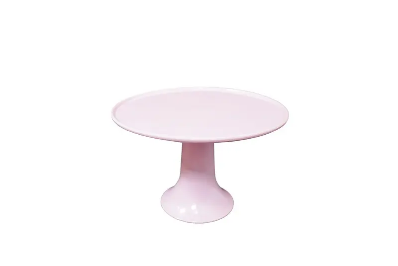 Tartero para pastel pequeño de melamina rosa pastel de 21,5 cm