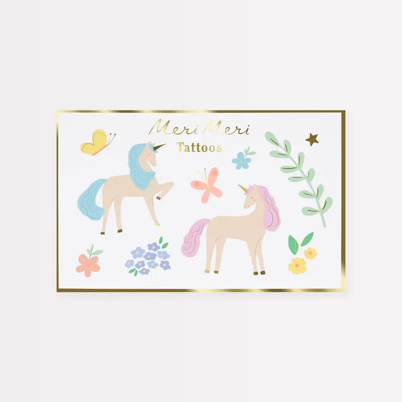 Tatuajes Temporales Unicornio - Set de 20