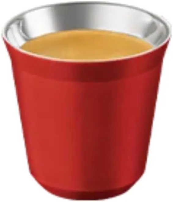 Taza de Café Nespresso PIXIE Lungo Shanghai (160 ml). Un vaso de acero inoxidable de doble pared con el color de la cápsula World Explorations Shanghai Lungo.