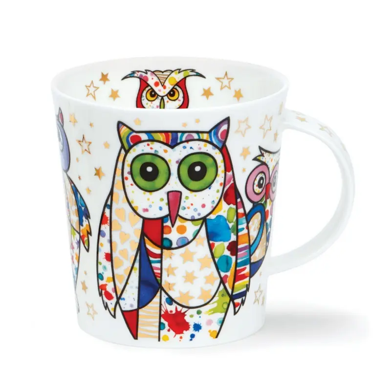 Taza de Porcelana Fina 320 ml – Colorido de Buho
