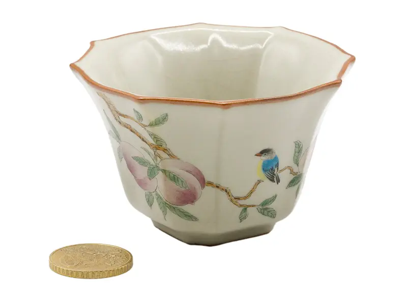 Taza de té floral pintada a mano # 934786