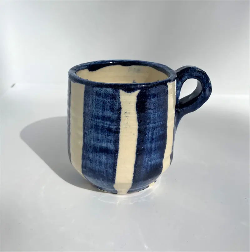 Taza espresso rayas azul