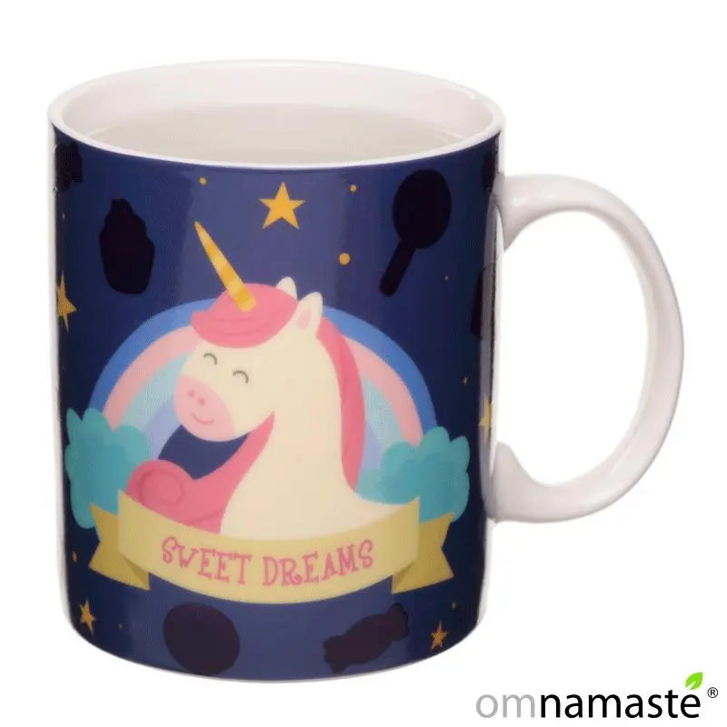 Taza Mágica Porcelana Cambia de Color Unicornio Dulces Sueños