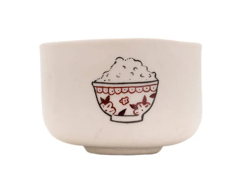 Taza Moychay 'Una taza de arroz' # 43904, cerámica/pintura a mano, 55 ml.