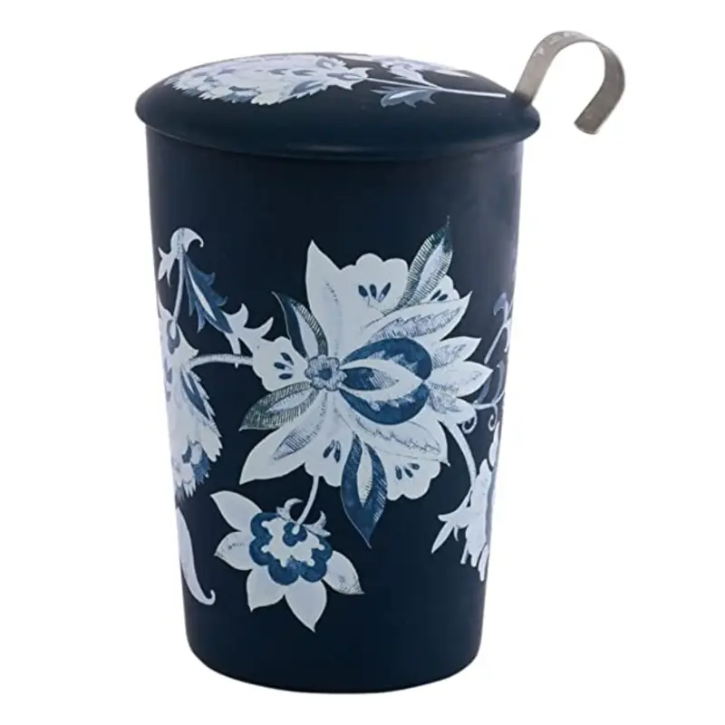 Taza Tisanera de Porcelana de Doble Pared Luna Blue