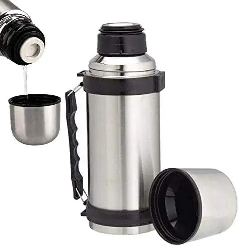 Termo de Acero Inoxidable 1,2 Litros, Jarra Térmica de Doble Pared a prueba de fugas. Ideal para mantener durante horas agua, café o leche calientes o fríos.