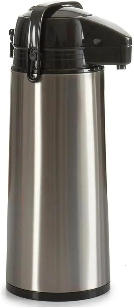 Termo de Acero Inoxidable BigBuy Home (1,9 L) con Tapón Dispensador. Jarra térmica de gran capacidad ideal para mantener tus bebidas frías o calientes en fiestas y picnics.