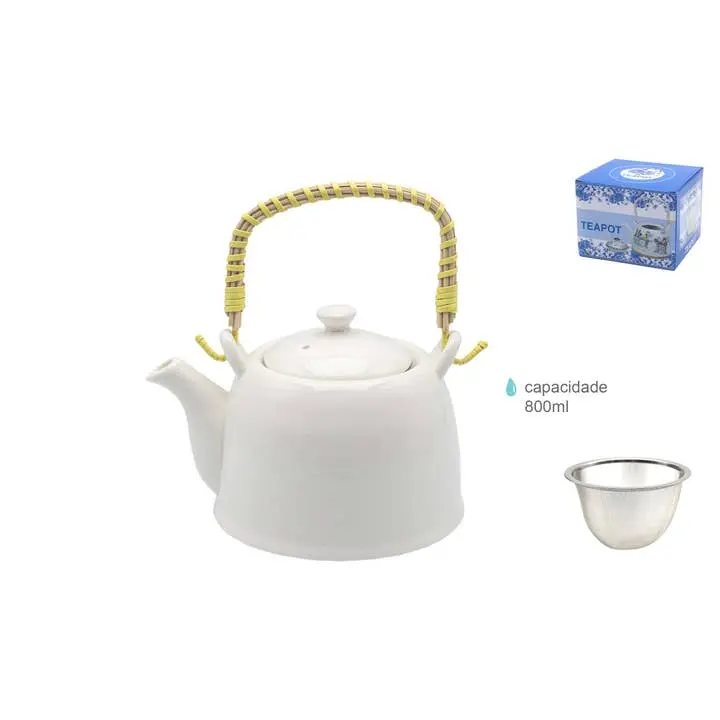 Tetera Cerámica Blanca Minimal 800 ml
