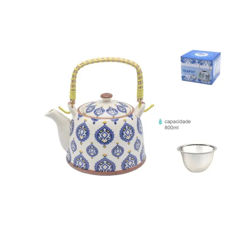 Tetera Cerámica Mosaico Azul 800 ml