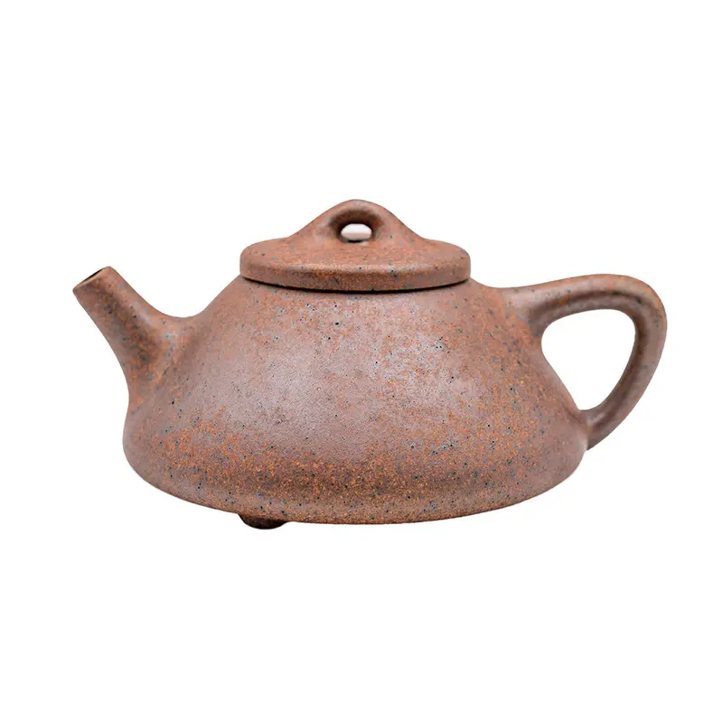 Tetera de arcilla Yixing cocida en horno de leña "Cuchara de piedra de cinabrio" # 94884