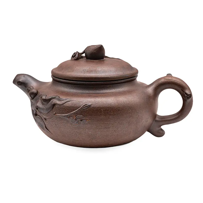 Tetera de arcilla yixing cocida en horno de leña "Melocotón inmortal" n.º 94846