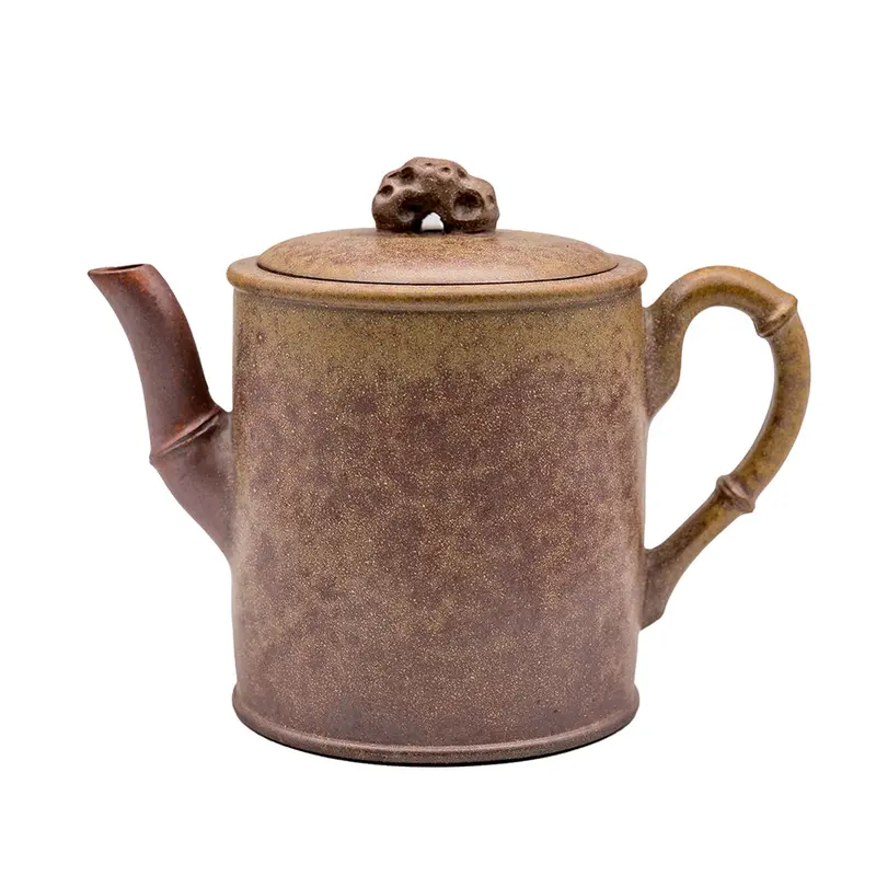 Tetera de arcilla Yixing con forma de bambú, cocida en horno de leña n.º 94908