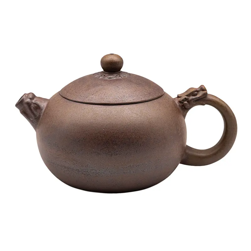 Tetera de arcilla Yixing tipo Xishi con diseño de flor de ciruelo, cocida a leña # 94766