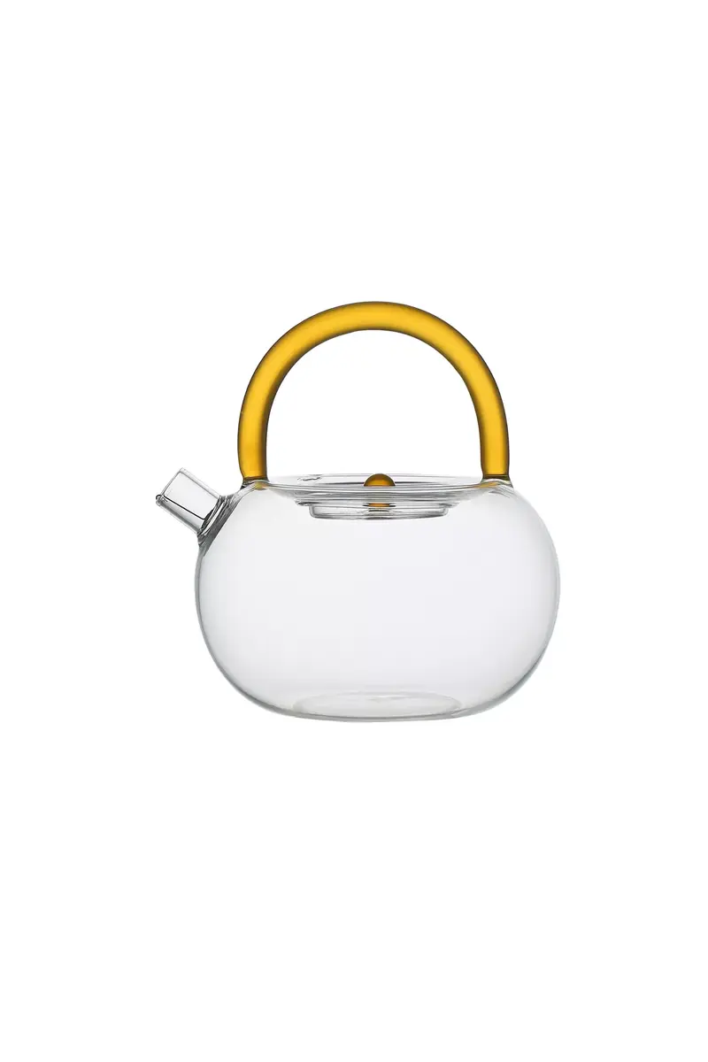 Tetera de Vidrio con Asa Amarilla 800ml