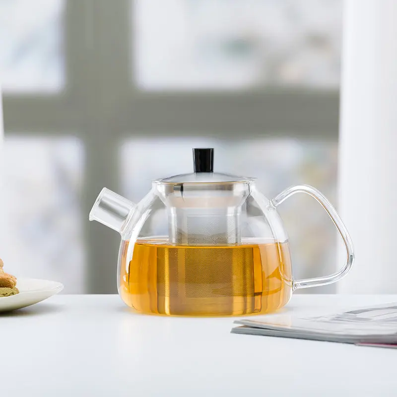 Tetera de vidrio de 900 ml con infusor extraíble de acero inoxidable # 801