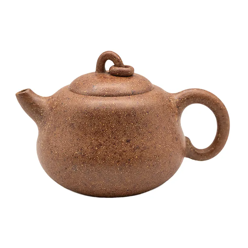 Tetera Yixing cocida a leña con textura de cáscara de huevo moteada n.º 95081