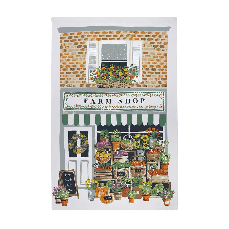Trapo de cocina con dibujo de mercado