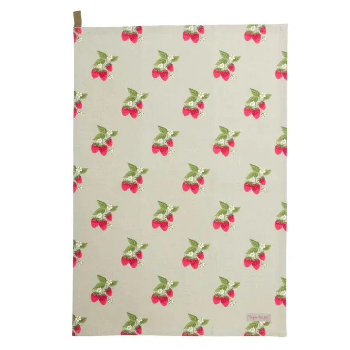 Trapo de cocina diseño fresas fondo verde