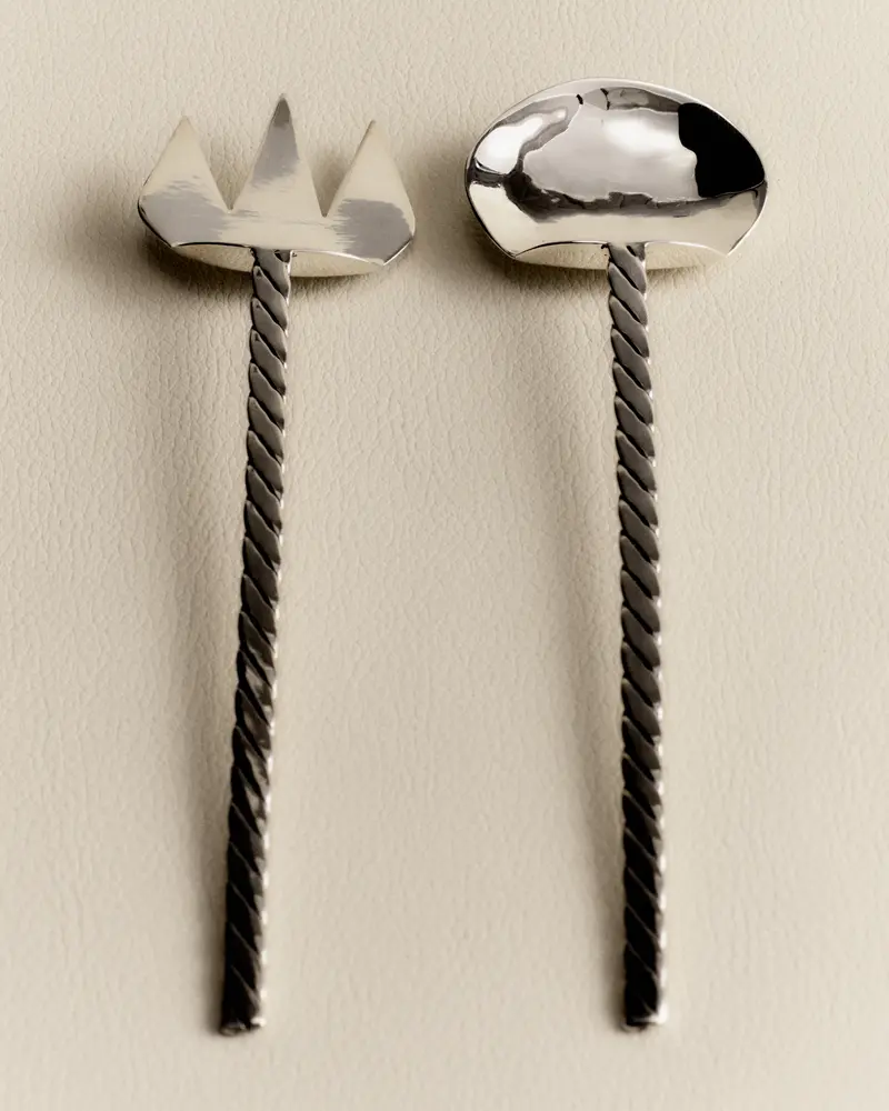 Trenzar cubiertos de plata