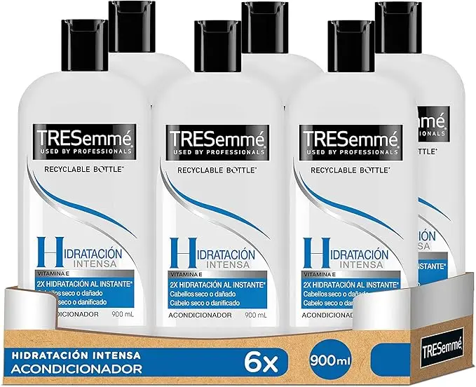TRESemmé Acondicionador Hidratación Intensa, Pack de 6 x 900ml. Tratamiento de hidratación profunda para un cabello suave, brillante y con calidad de salón, formato ahorro.