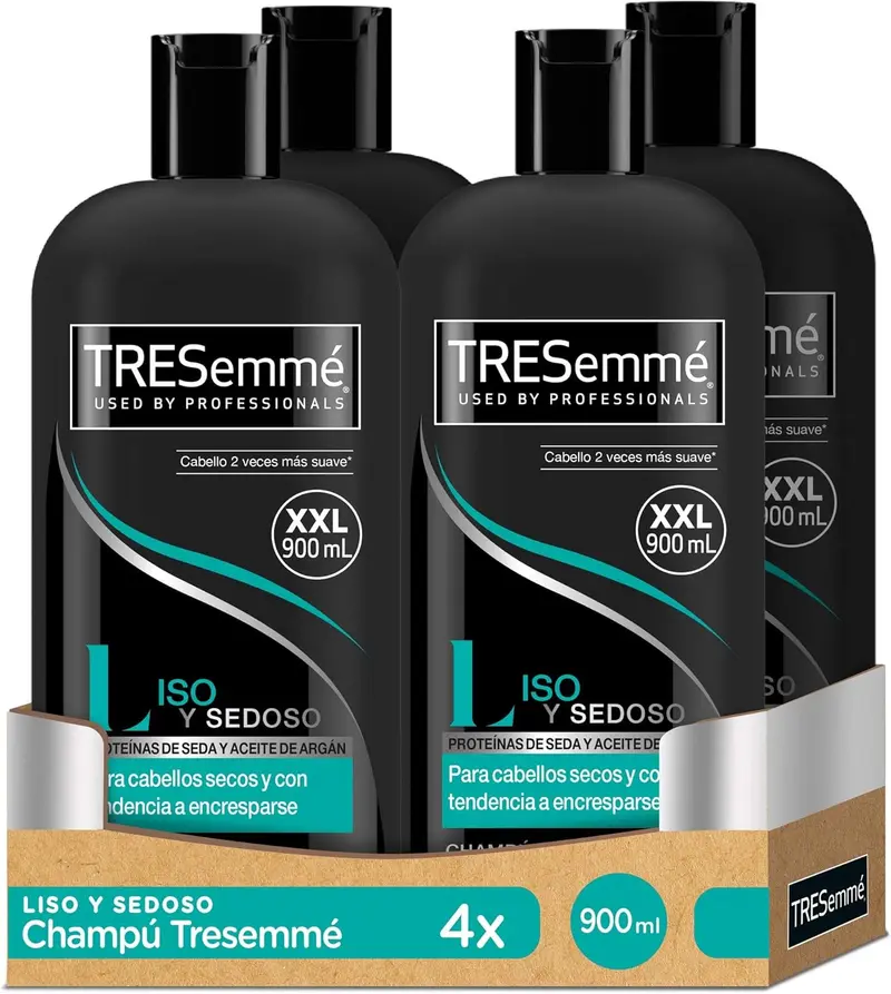 TRESemmé Champú Liso y Sedoso (Pack Ahorro 4x900ml)