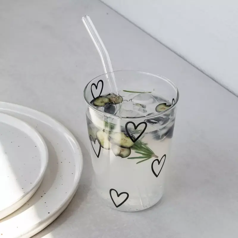 Vaso Corazones Negro