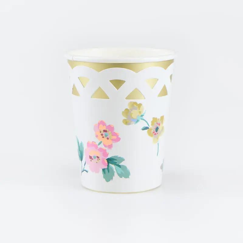 Vasos de papel florales