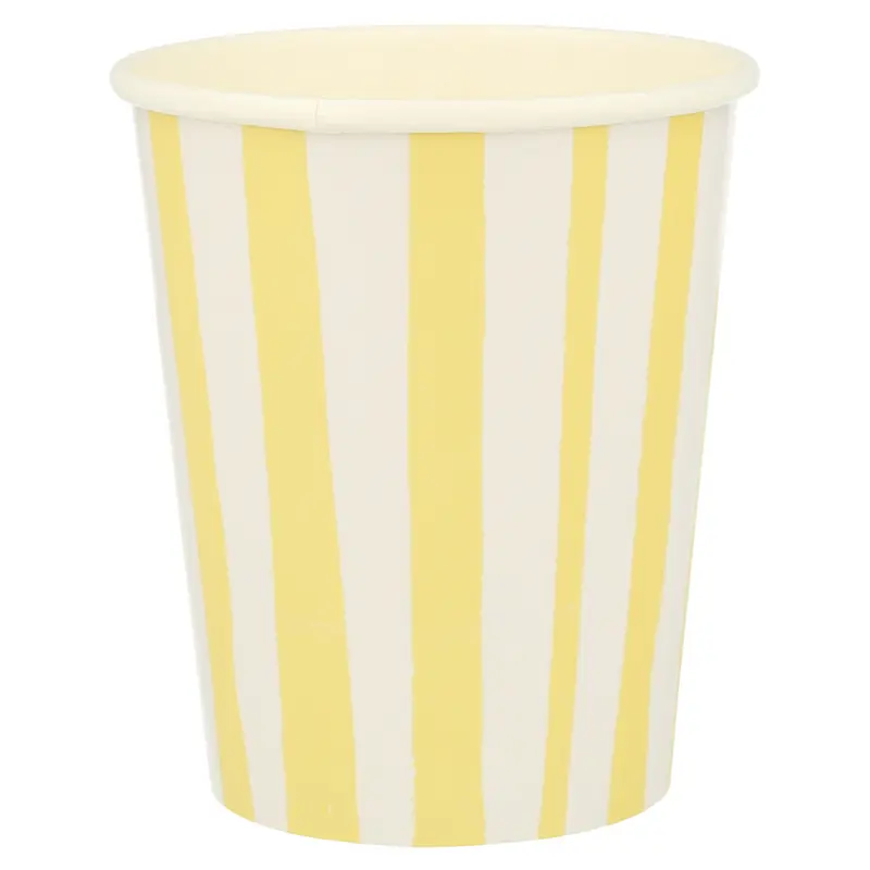 Vasos de rayas color amarillo