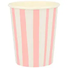 Vasos de rayas rosas