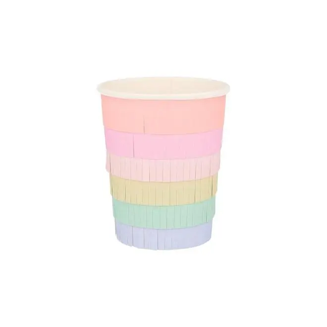 Vasos flecos color pastel