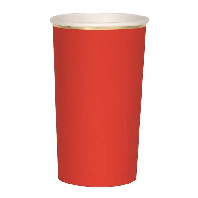 Vasos grandes rojos