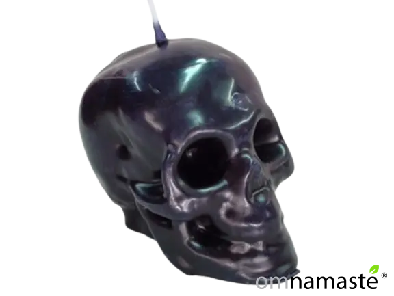 Vela calavera negra 10x8cm (tumba trabajos)