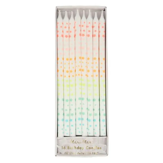 Velas con estrellitas de colores