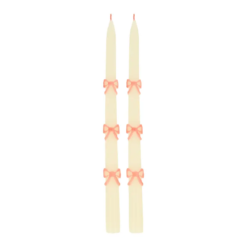 Velas con lacitos rosas