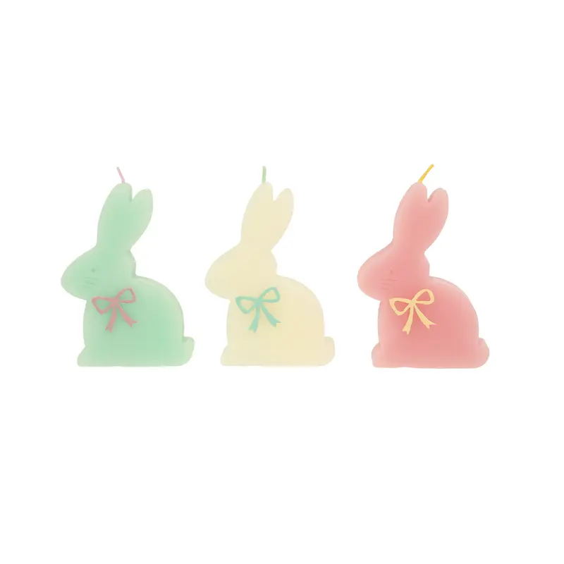 Velas conejitos colores pastel