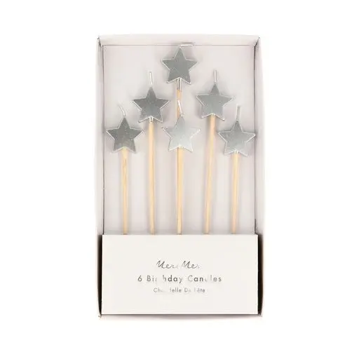Velas de estrella plateadas