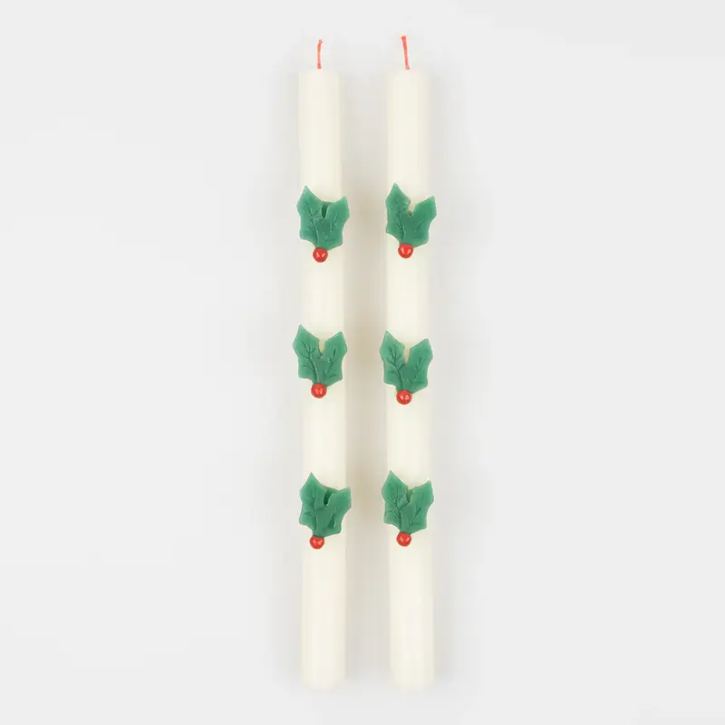 Velas de mesa acebo