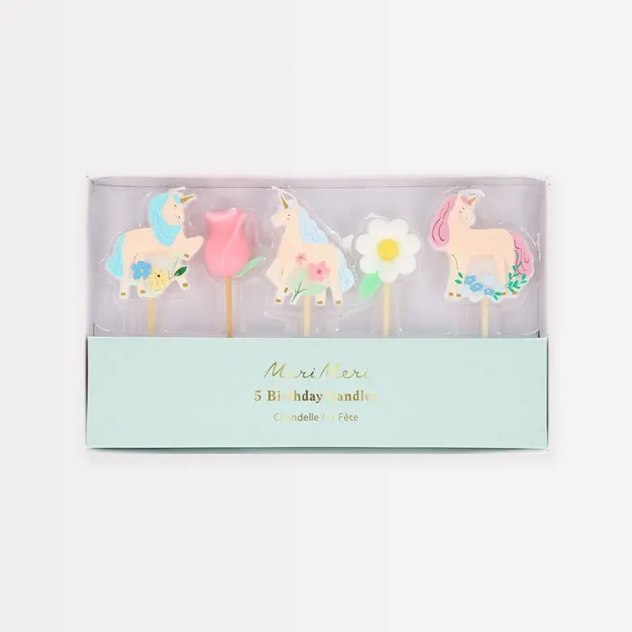 Velas de Unicornios con Flores