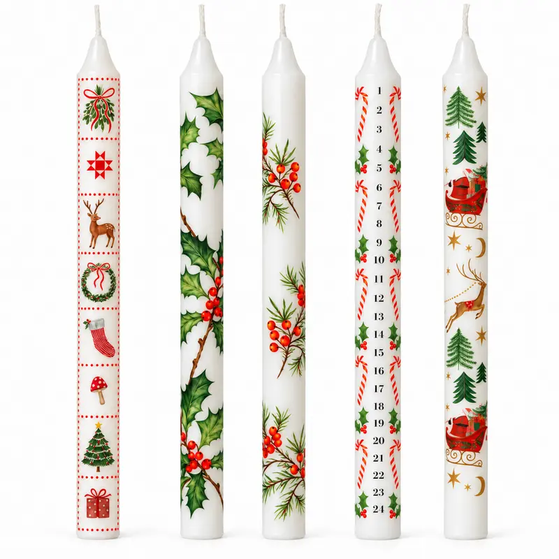 Velas navideñas decoradas