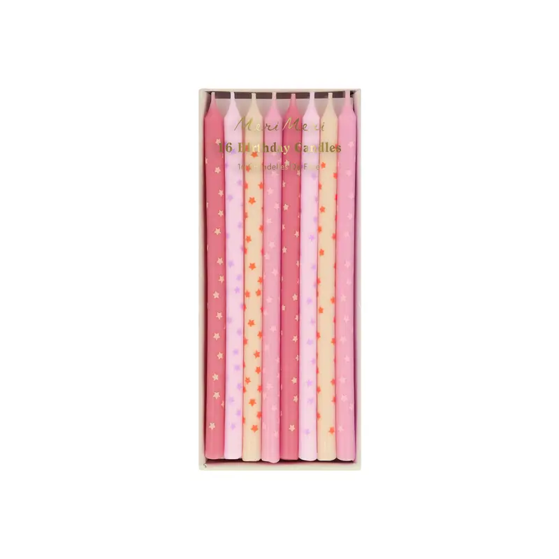 Velas rosas con estrellitas