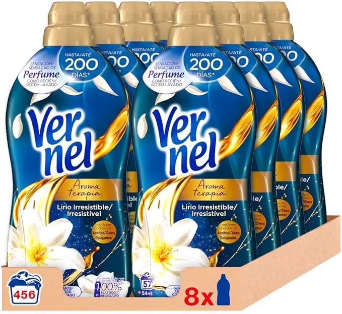 Vernel Aromaterapia Suavizante Lirio y Aceite de Jazmín (Pack 8x57 Lavados)