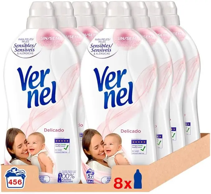 Vernel Suavizante Concentrado Delicado (Pack 8x57 Lavados)